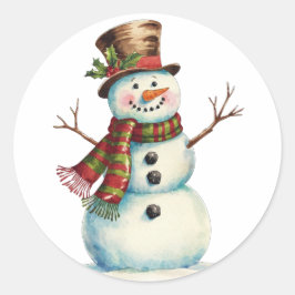 Adesivo Boneco de Neve Vintage