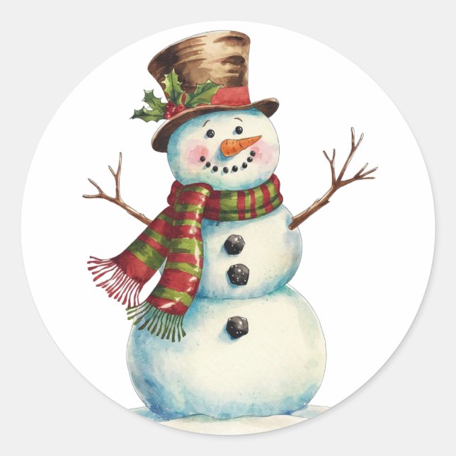 Adesivo Boneco de Neve Vintage (Frente)