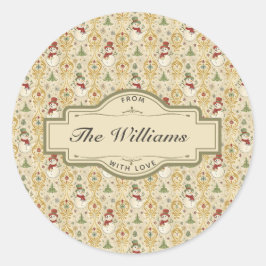 Adesivo Boneco de Neve Vintage e Árvore de Natal Personali