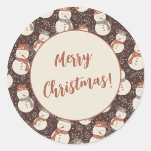 Adesivo Bonecos de Neve Relaxados - Feliz Natal! vermelho 