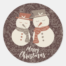 Adesivo Bonecos de Neve Serenos - Feliz Natal a um boneco 