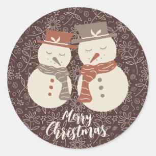 Adesivo Bonecos de Neve Serenos - Feliz Natal a um boneco