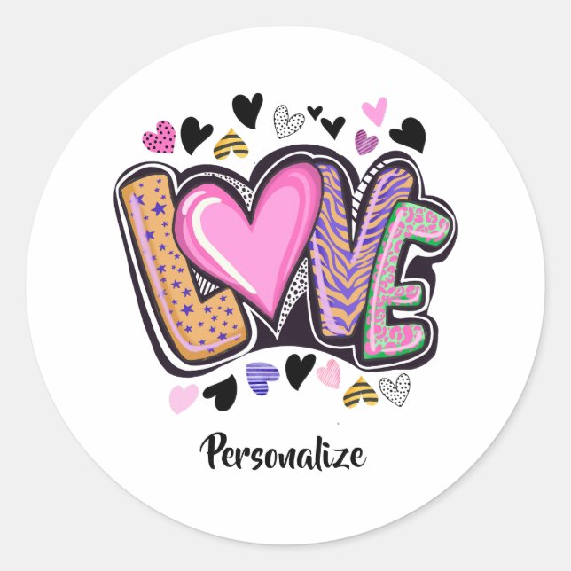 Adesivo Bonita Artsy LOVE - Dia do Namorados (Frente)