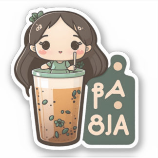 Adesivo Bonita Boba Tea Girl