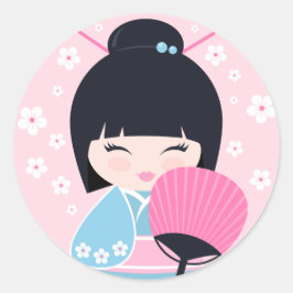 Adesivo Bonita Boneca Kokeshi