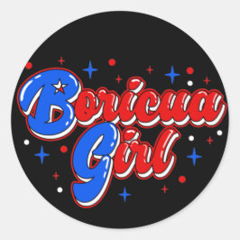 Adesivo Bonita Boricua Girl Porto Rico Glitter Sticker