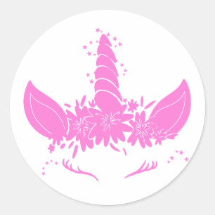 Adesivo Bonita cabeça de unicórnio - Escolher cor de fun