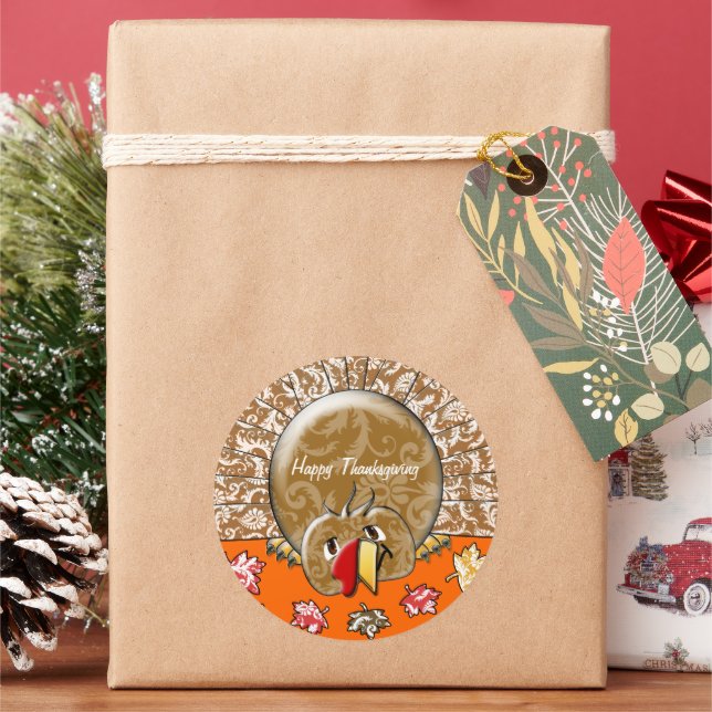 Adesivo Bonita Cartoon Ação de Graças Turquia (Feriado)