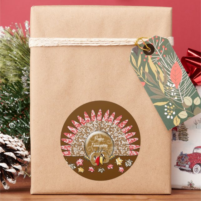 Adesivo Bonita Cartoon Ação de Graças Turquia (Feriado)