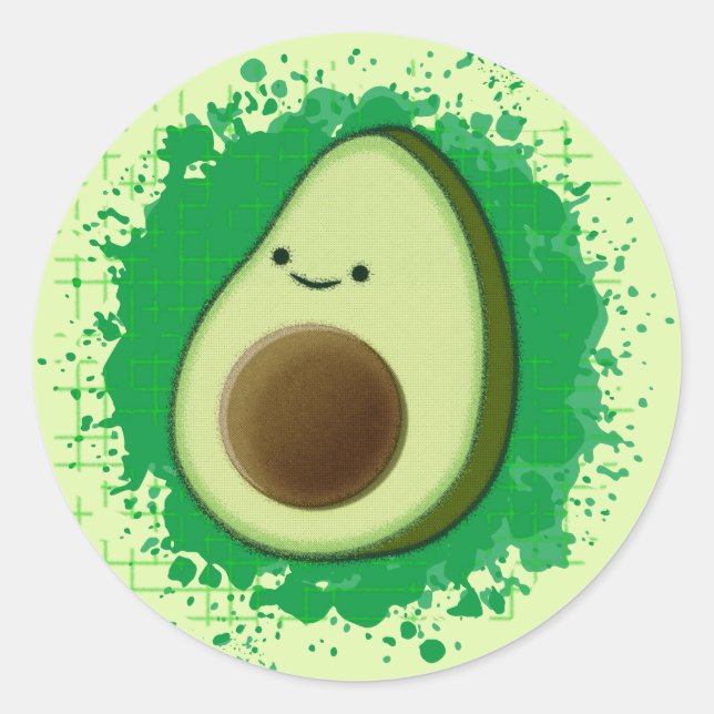 Adesivo Bonita Cartoon Avocado (Frente)