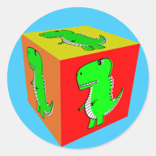 Adesivo Bonita Cartoon Dino Cube Art