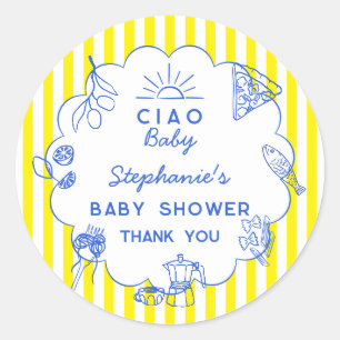 Adesivo Bonita Chá de fraldas italiano Ciao Baby Stickers