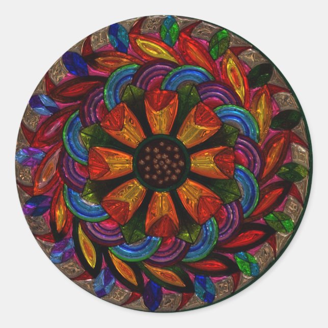 Adesivo Bonita Colorida Mandala Sticker (Frente)