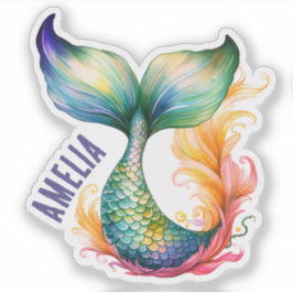 Adesivo Bonita Colorida Mermaid Ocean Girl