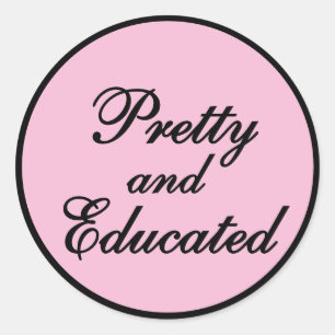 Adesivo Bonita e educada - presente rosa bebê