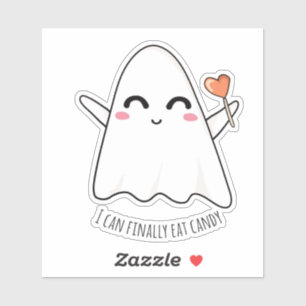 Adesivo Bonita Engraçada Garota do Halloween Kawaii Ghost 