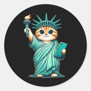 Adesivo Bonita Estátua De Gato Kawaii Da Liberdade Eu Amo 