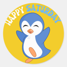 ADESIVO BONITA FELIZ PENGUIN CLASSIC ROUND STICKER