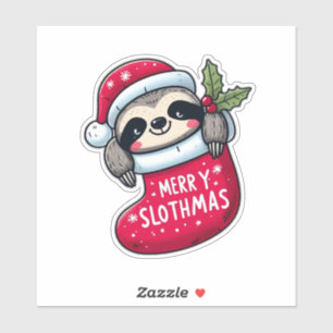 Adesivo Bonita "Feliz Slothmas", Lã de Natal