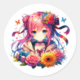 Adesivo Bonita Festa de aniversário de animas e gatinhos