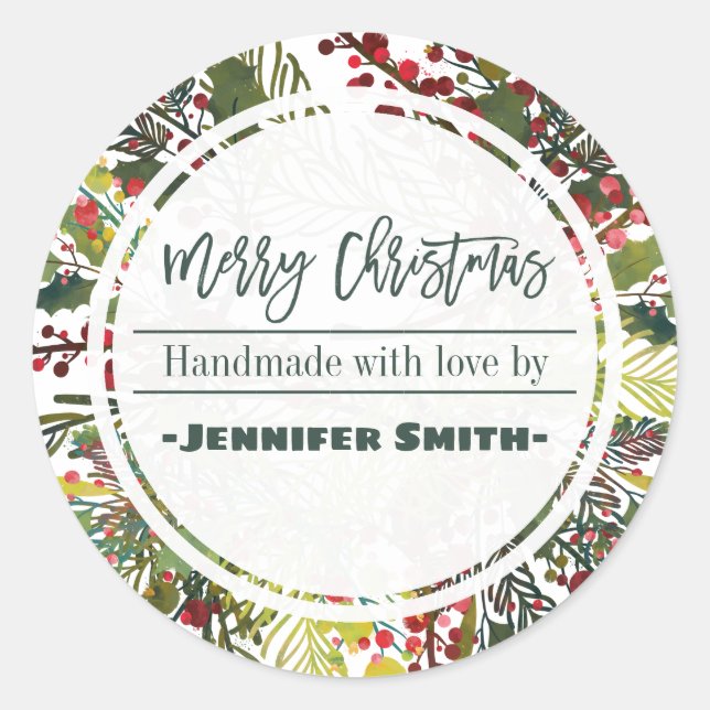 Adesivo Bonita Floral Feita Com Amor (Frente)