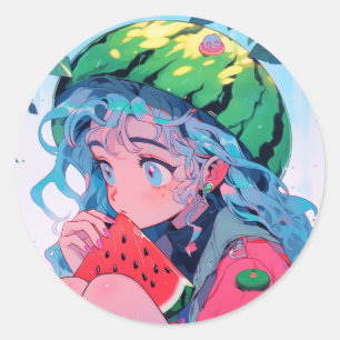 Adesivo Bonita Fruta de Melancia de Kawaii