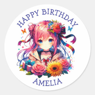 Adesivo Bonita Garota de Arco-Íris Personalizada