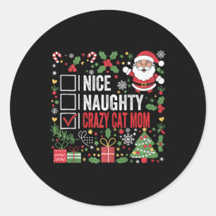 Adesivo Bonita Gato Louco Mãe Papais noeis de Natal Engraç