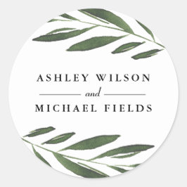 Adesivo Bonita Greenery Fern Leaf Modern Wedn Favor