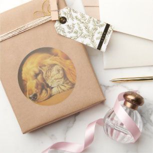 Adesivo Bonita Impressão de Arte de Cachorro e Gato Incrív