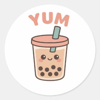 Adesivo Bonita Kawaii Boba Tea "Yum" Bubble Tea Sticker