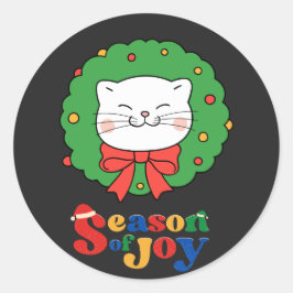 Adesivo Bonita Kawaii Cat Wreath Season of Joy