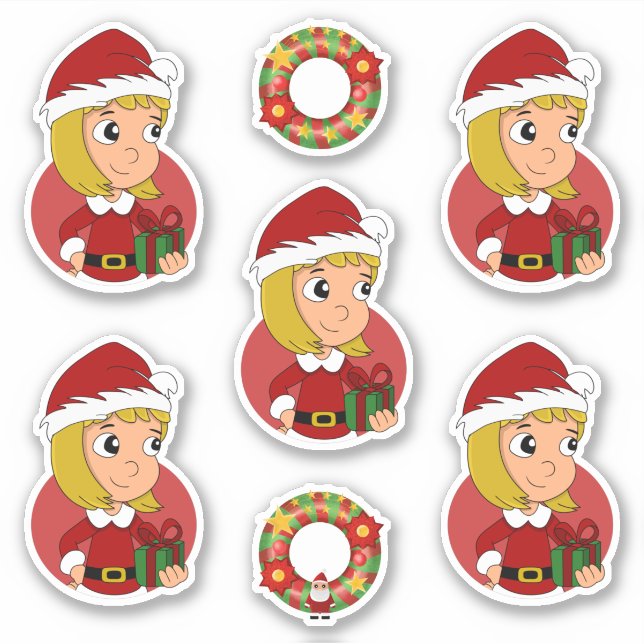Adesivo Bonita loira de natal Sticker (Frente)