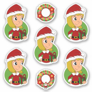 Adesivo Bonita loira de natal Sticker