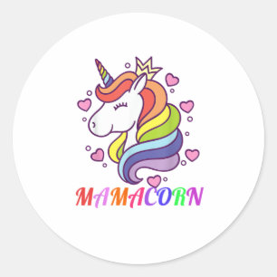 Adesivo Bonita Mamacorn Unicorn Mãe Noite Fora Arco-Íris