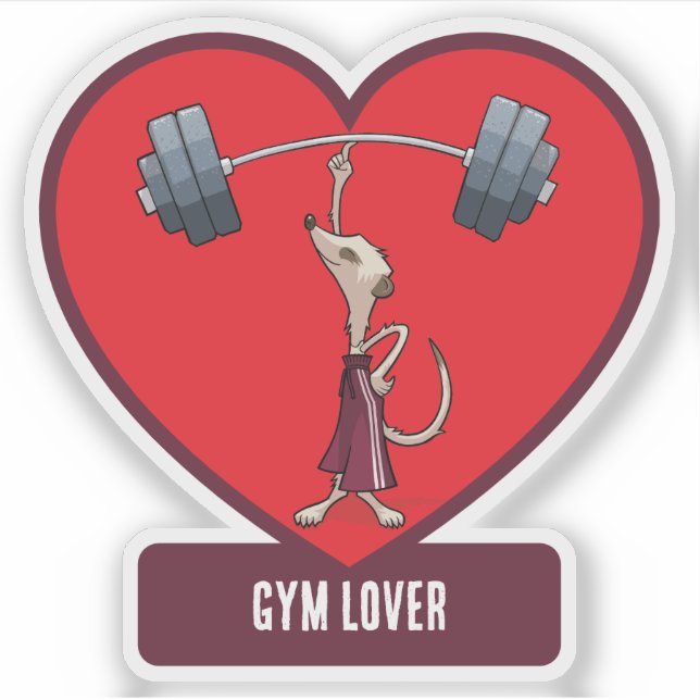 Adesivo Bonita Meerkat Gym Lover Engraçado Cartoon de Leva (Frente)