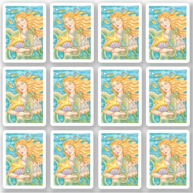 ADESIVO BONITA MERMAID, STARFISH E TRATADOS DE MAR (Frente)
