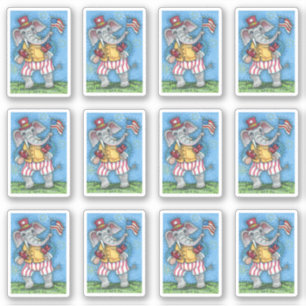 ADESIVO BONITA PATRIÓTICA ELEFANTE ONDANDO PAVILHÃO AMERIC