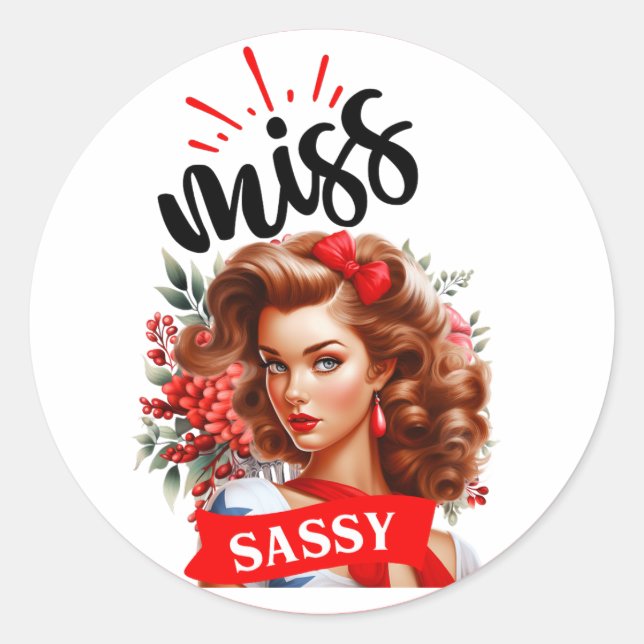 Adesivo Bonita Pinup_ Miss Sassy (Frente)