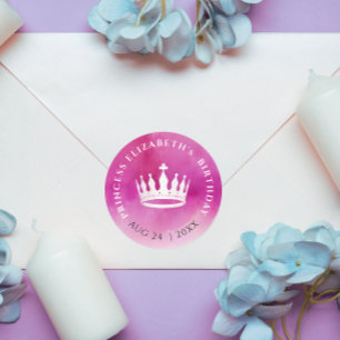 Adesivo Bonita Princesa Coroa Cor-de-Branco Rosa