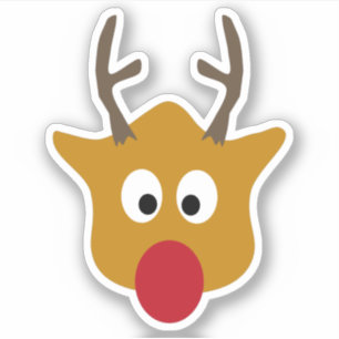Adesivo Bonita Reindet Com Natal De Nariz Vermelho