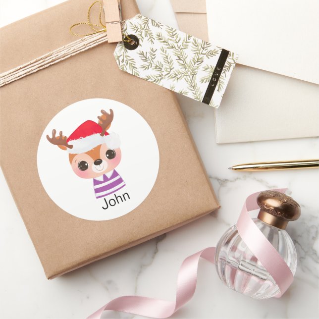 Adesivo Bonita Reindet de Natal Animal de inverno (Presentear)