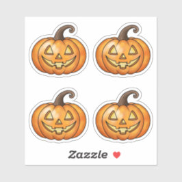 Adesivo Bonita Smilha Laranja Cartoon Pumpkins Halloween