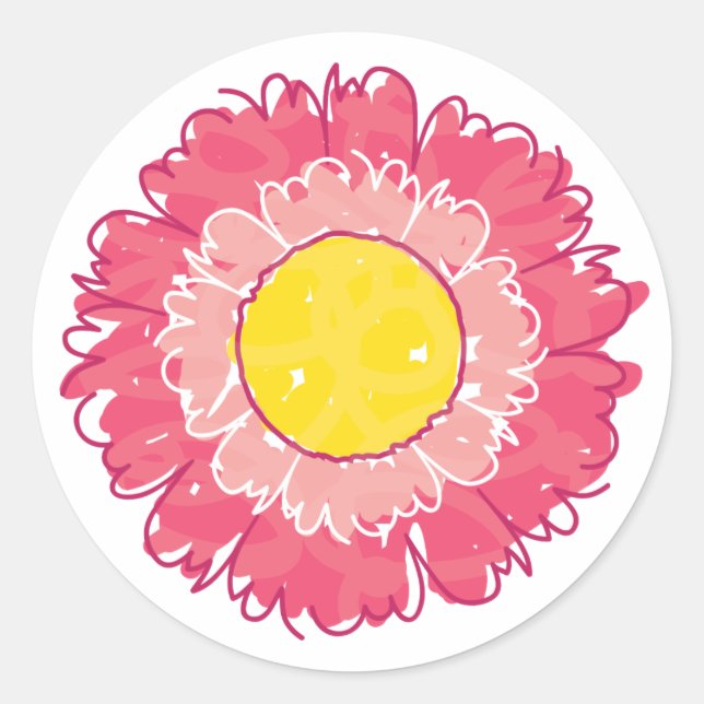 Adesivo Bonita Vinheta de Flor - Rosa (Frente)