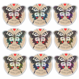 Adesivo Bonita Vintage Grunge Butterfly Coração Feita Com 