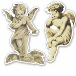 Adesivo Bonita Vintagem Dois Angels Chubby Cherubs
