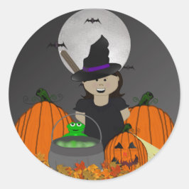 Adesivo Bonitinha de Bruxas de Halloween