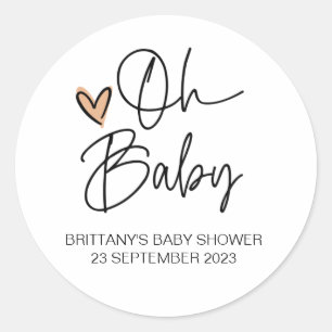 Adesivo Bonitinho Chá de fraldas Favor Da Menina Obrigado