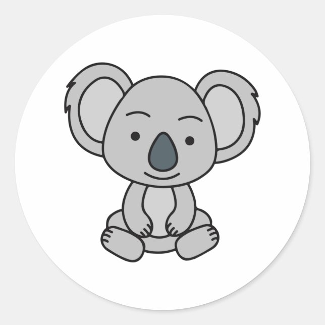 Adesivo Bonitinho Koala Com Sorriso Sentado (Frente)