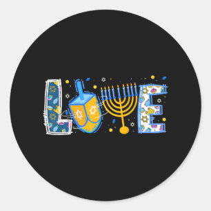 Adesivo Bonito AMOR Hanukkah Decora Dreidel Menorah
